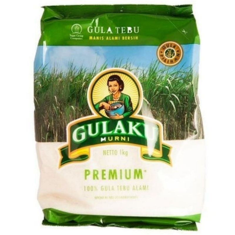 

Gulaku Murni Premium Hijau 1Kg | Gula Tebu Putih Pasir Manis 1Kg | 1000 Gram