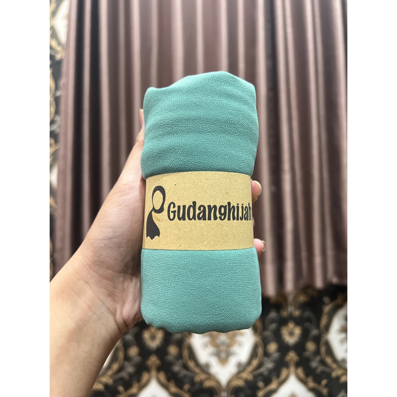Pashmina Ceruty Hijau tosca Pashmina ceruty Babydoll Tosca Polos pashmona polos