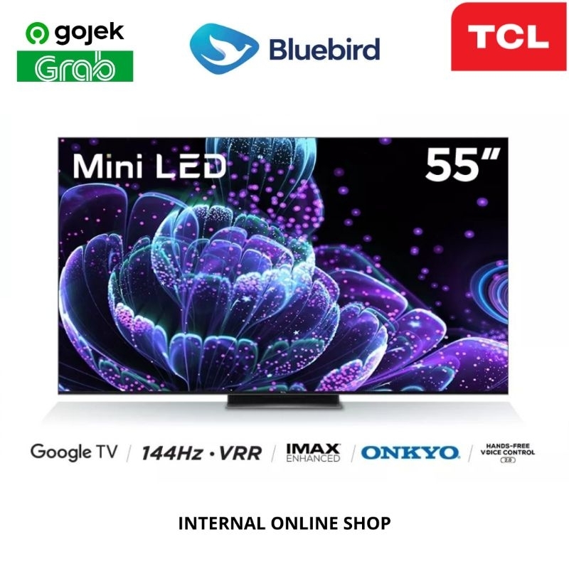 TCL 55C835 Smart TV 55 Inch MINI LED Google TV 4K UHD 144hz ONKYO Garansi Resmi