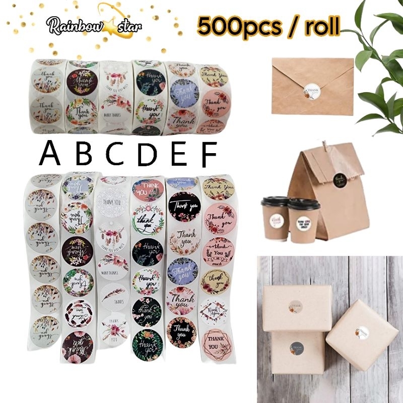 Roll Sticker Thank You Isi 500pcs / Tear Drops Label Roll Stiker Thank U