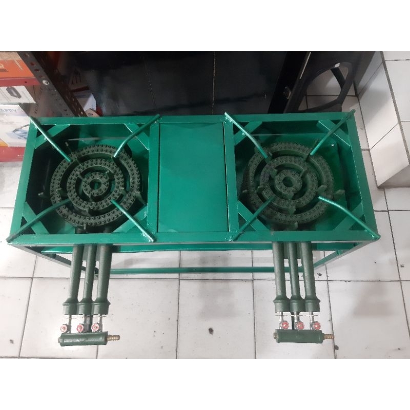 Kompor Martabak Manis Asin 2 Tungku Kaki Tinggi/Kompor Gas Manual/Kompor Gas Mata Seribu