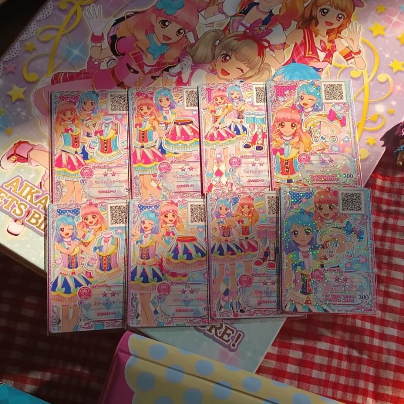Promo Aikatsu Friends Pure Palette Pink & Blue Partner Rare Coord Aine & Mio
