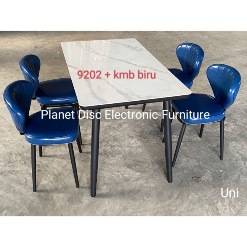 Meja Makan Marmer dengan 4kursi Dining Set dining table meja batu meja restoran meja cafe promo mura