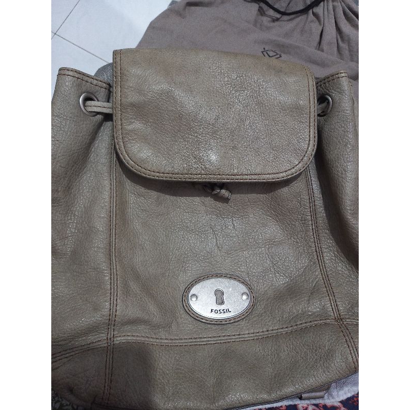 PL FOSSIL Vintage Ransel Serut Kulit Maddox Taupe