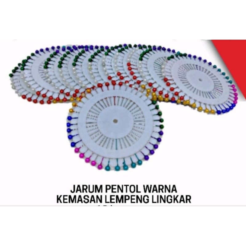 Jarum Pentul Warna/ Jarum Pentul Hijab Kemasan Bulet