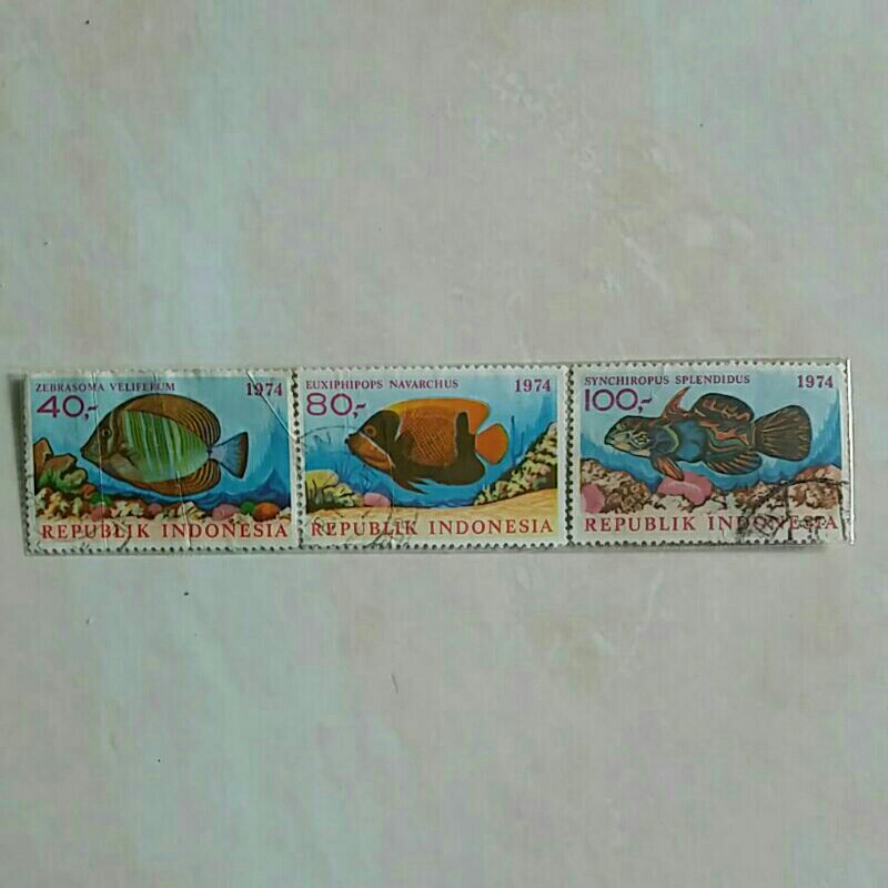 

(AC) Perangko Indonesia 1974 Ikan Hias Laut Set Lengkap 3 pcs Used