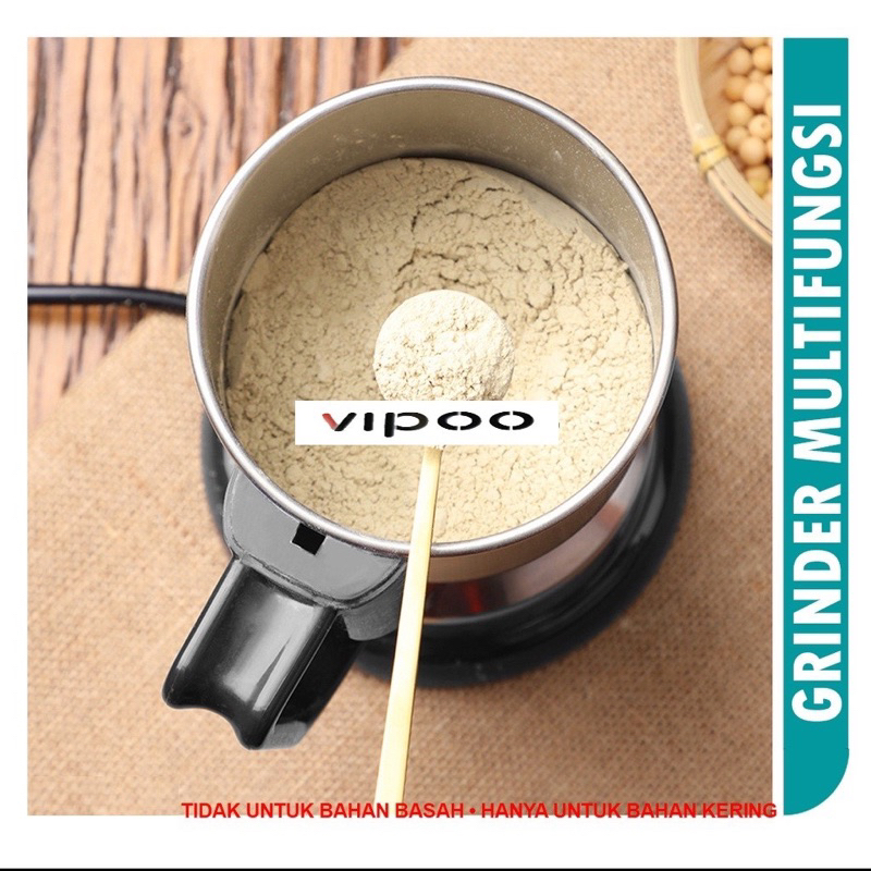 Vipoo V-1105 Mesin Bubuk Tepung Penggiling Kopi Elektrik 400g - Grinder Coffee Herbal Biji Kacang Obat Mesin Giling Grinder Elektrik - Untuk Bumbu Kering