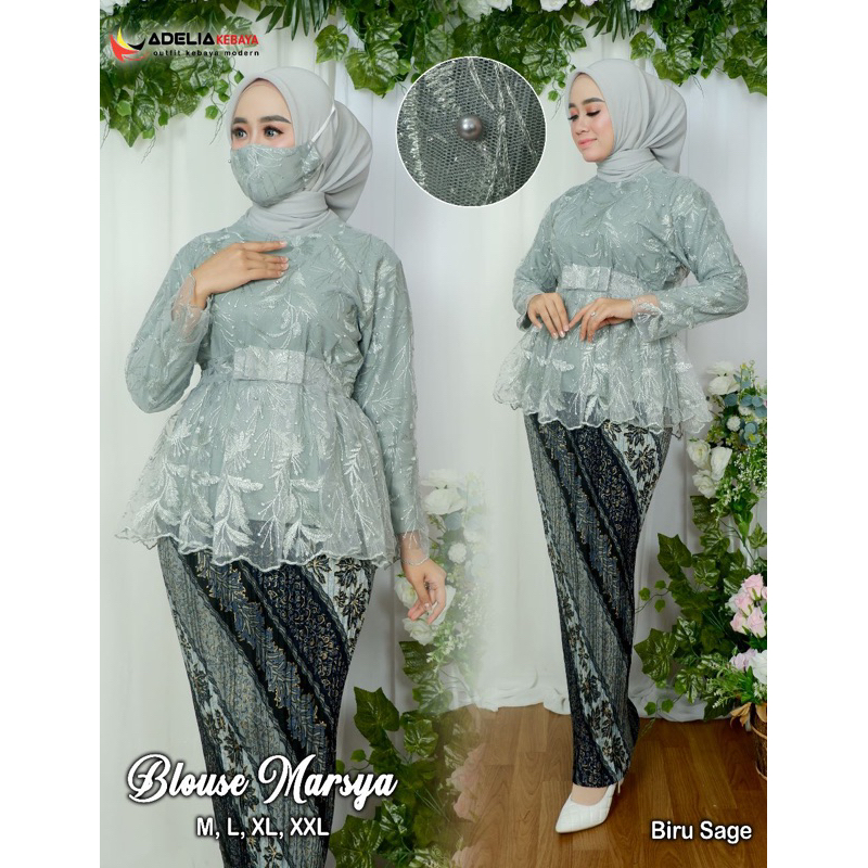 ADE&gt; REALPICT SET KEBAYA MARSYA / KEBAYA TULLE BORDIR / OUTFIT KEBAYA PESTA / KEBAYA WISUDA MODERN