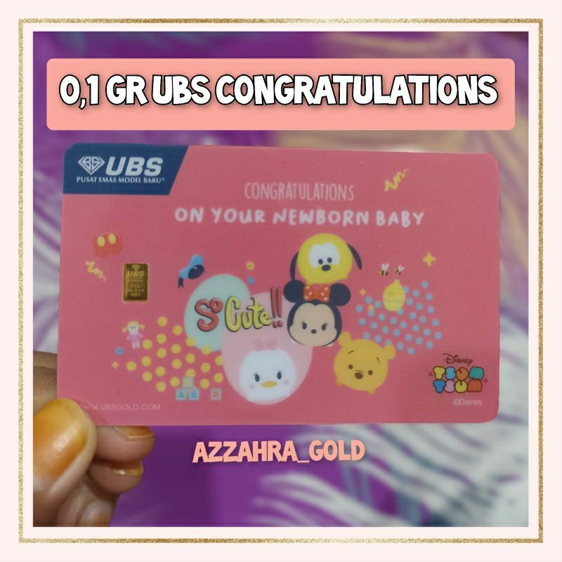 (READY) Kado Bayi Perempuan Murah LM 0.1 GR UBS Gift Series Congratulations On Your Newborn Baby