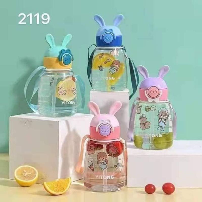 Botol Kelinci Transparan Free Sticker Momo dan Tali 700ml