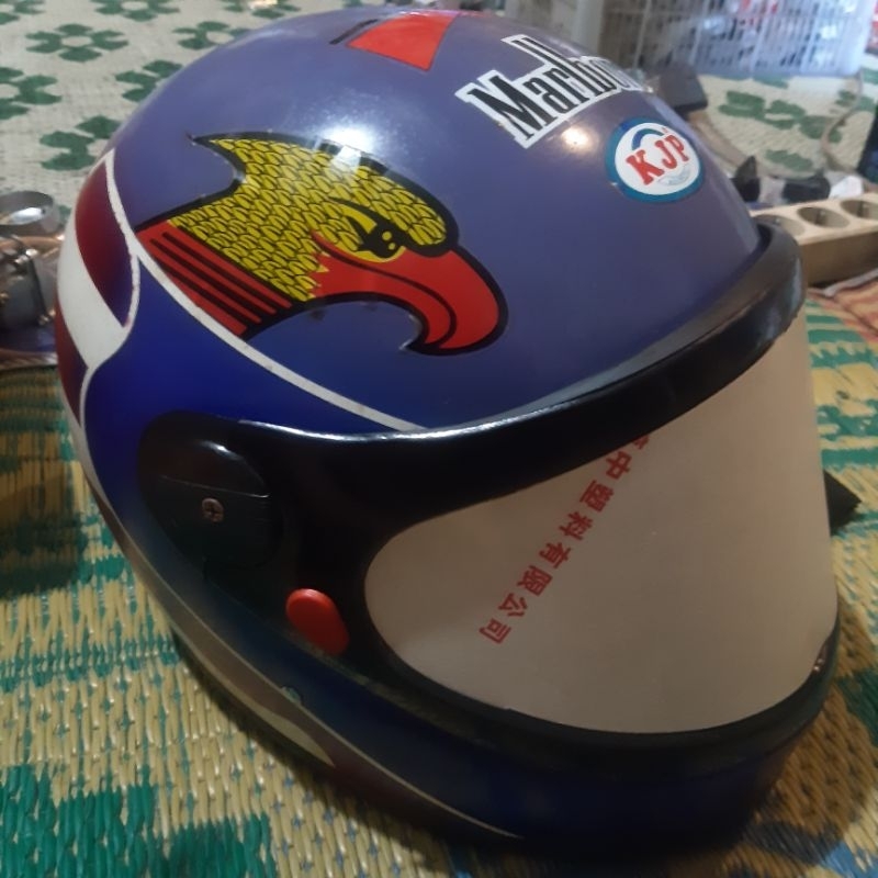 helm helmet lama klasik classic jadul retro old school merk KJP mb Marlboro violet ungu