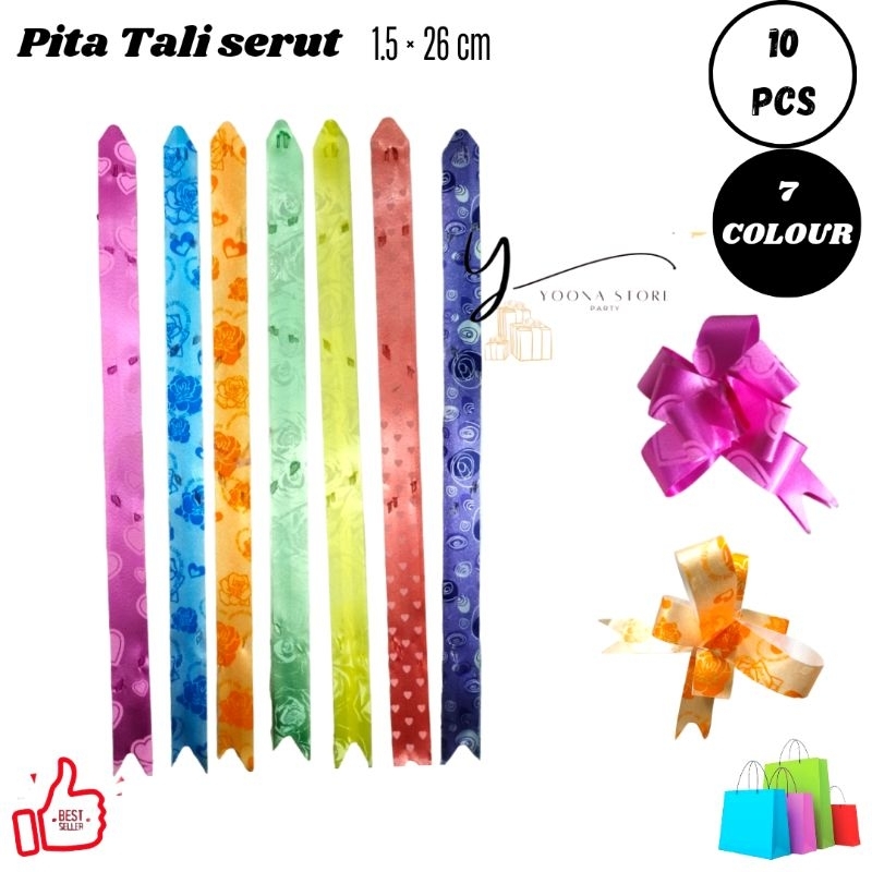 

Pita Tali serut kado / pita mini serut kado hias-(10pcs)