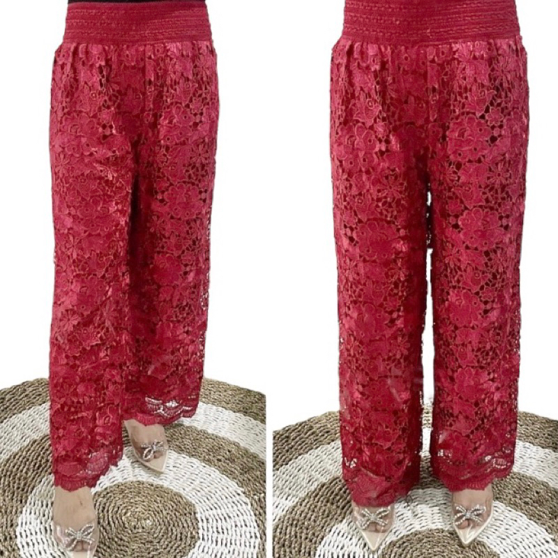 K955 CELANA KULOT WANITA BRUKAT BROKAT PANJANG CANTIK MURAH BERKUALITAS KILAP