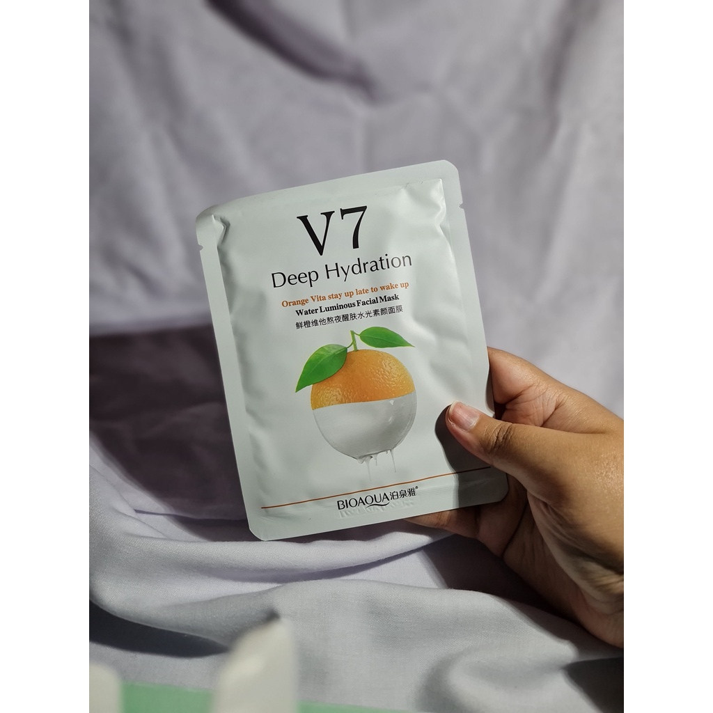 BIOAQUA V7 Orange Vita Facial Masker Wajah / Masker Muka