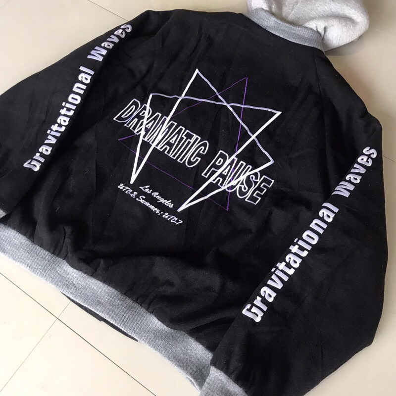 Varsity hoodie crewneck windbreaker Dramatic Pause Attention Second