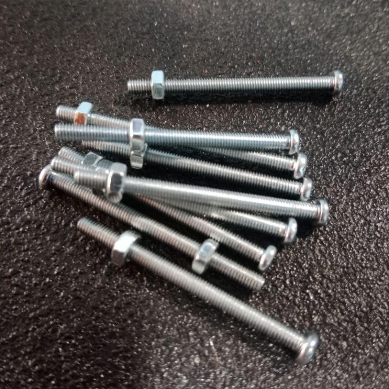 Baut mur 3mm panjang 4cm Baut untuk kipas power amplifier dll