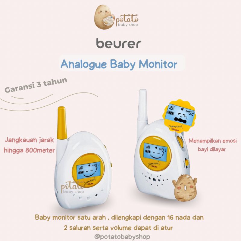 Beurer BY84 Analogue Baby Monitor - Walkie Talkie Bayi