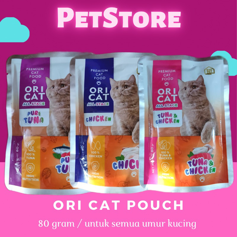 ORI CAT POUCH 80gr / ORICAT Sachet Makanan Kucing Adult Kitten