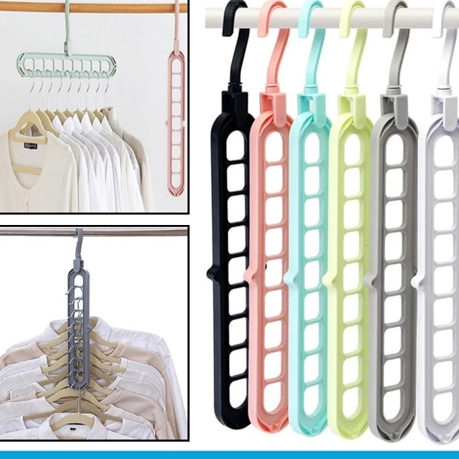 Rekomendasi Seller Gantungan baju efisien Gantungan Baju 9 in 1 Organizer Lemari Baju Merapikan Lema