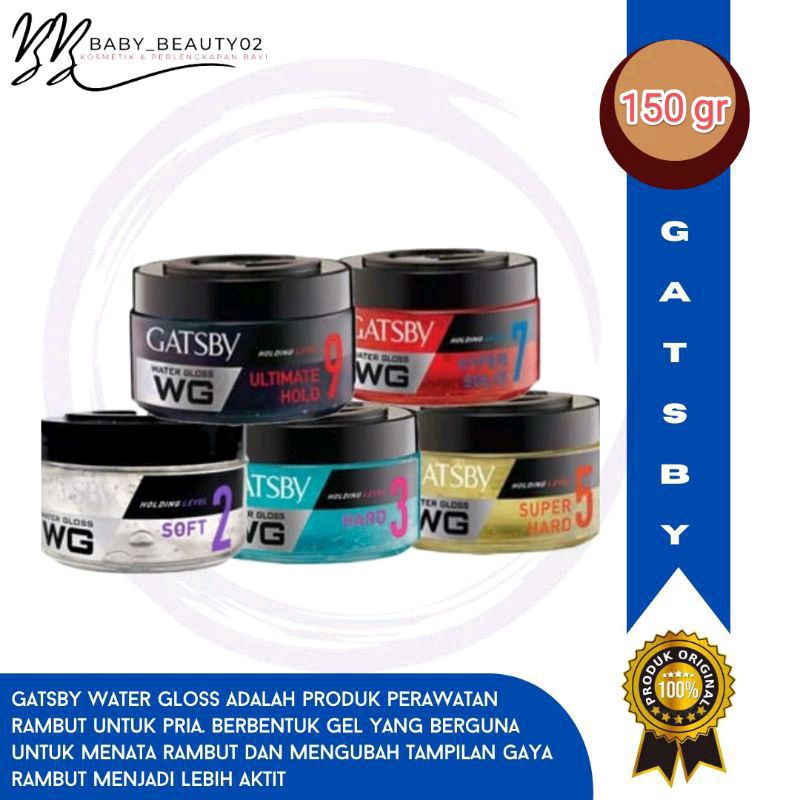Gatsby Water Gloss WG 150gr (sedang ) / Minyak rambut Gatsby Minyak Rambut Getsby.Gesbi.Gesby Minyak
