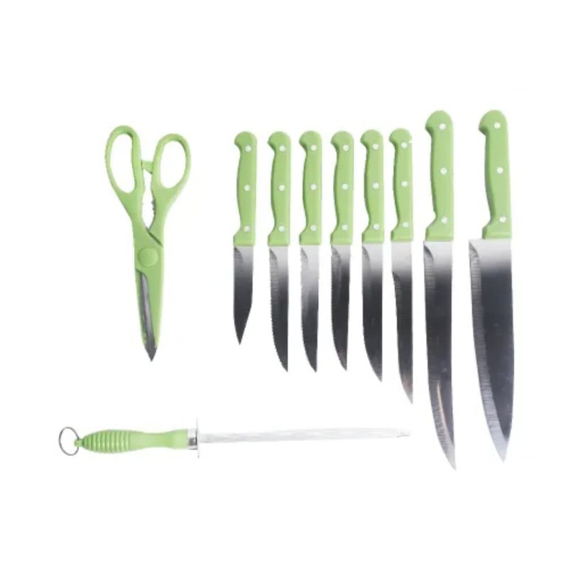 KRIS Set 11pcs Pisau Dapur/Knife Block - Green