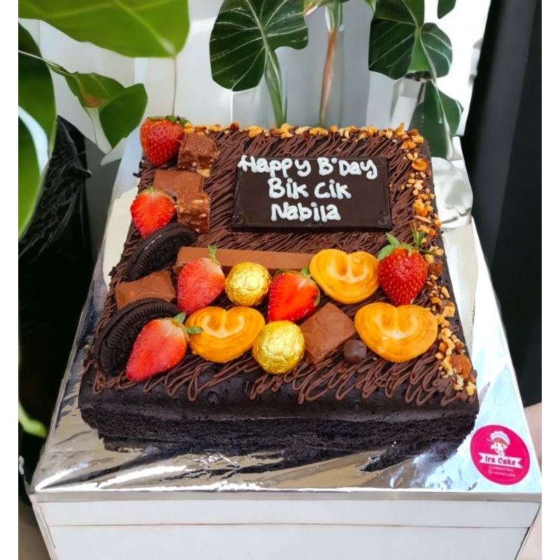 

kue ulang tahun brownies uk besar 22cm & 20cm