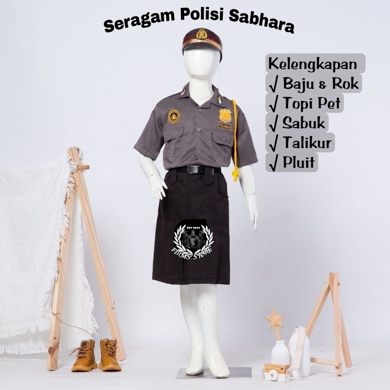 POLISI SABHARA ANAK CEWEK/KOSTUM ANAK/BAJU PROFESI ANAK