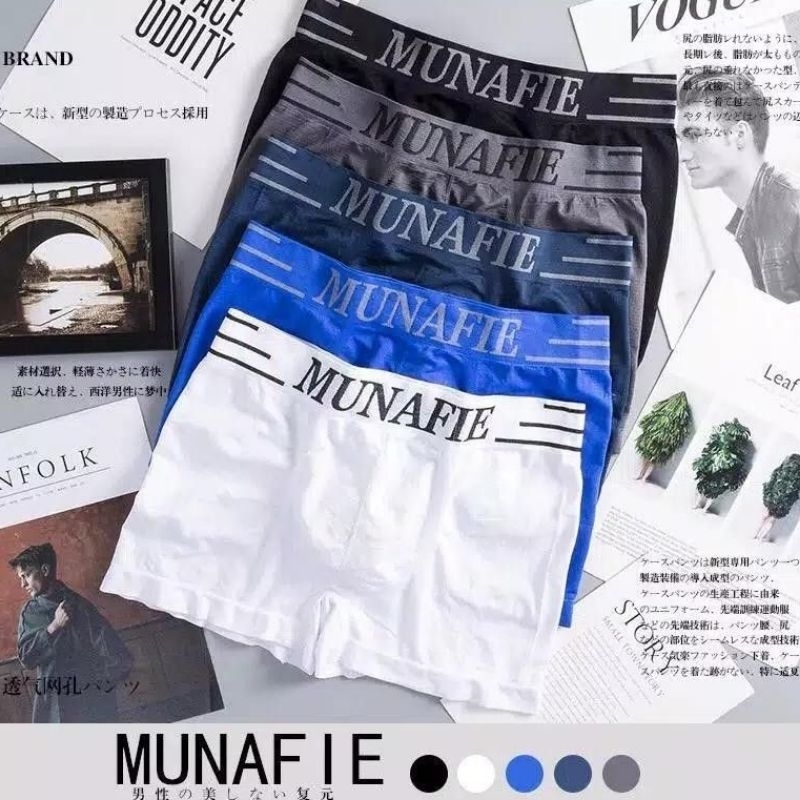 Celana dalam boxer pria munafie kolor pendek all size M L XL