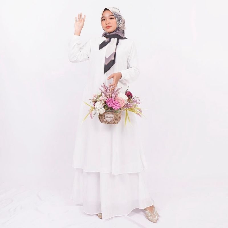 gamis Malaysia edisi spesial putih gamis lebaran syari gamis susun