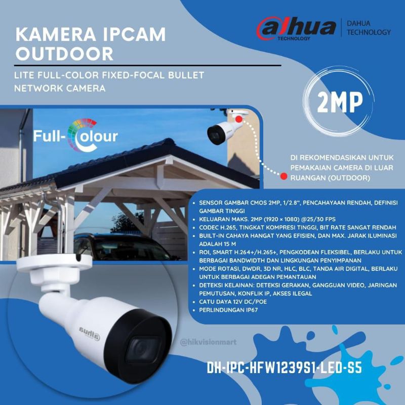 IP CAMERA DAHUA DH-IPC-HFW1239S1-LED-S5