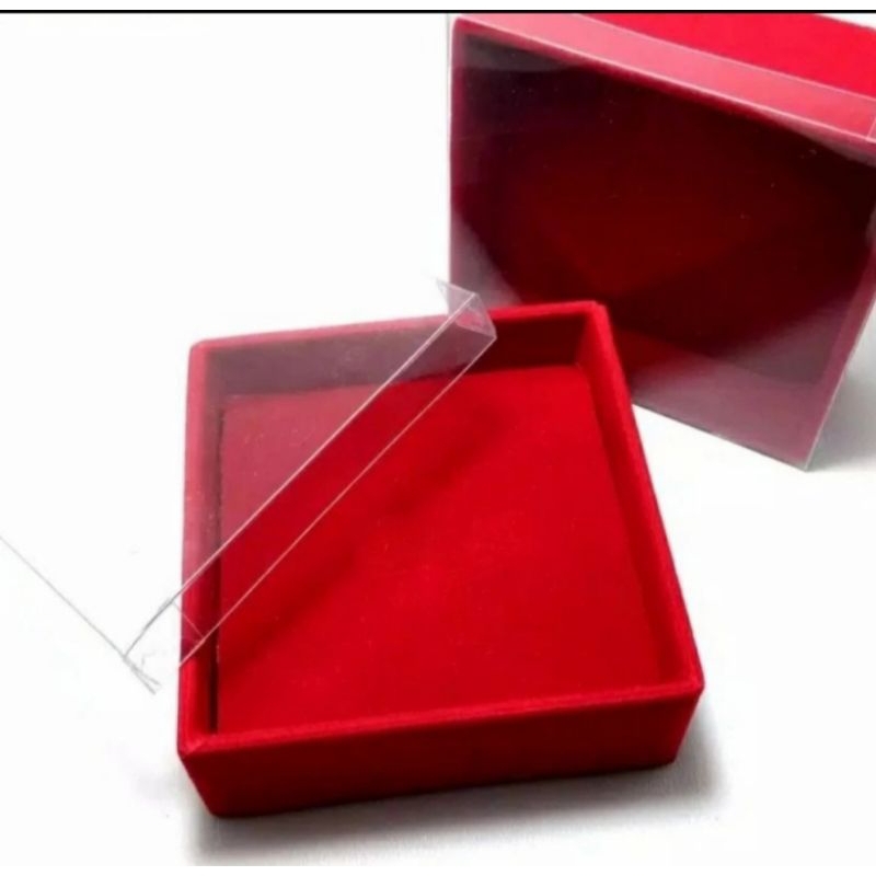 Kotak Box Perhiasan Bros Bludru ukuran 7 x 7 x 2.8 cm
