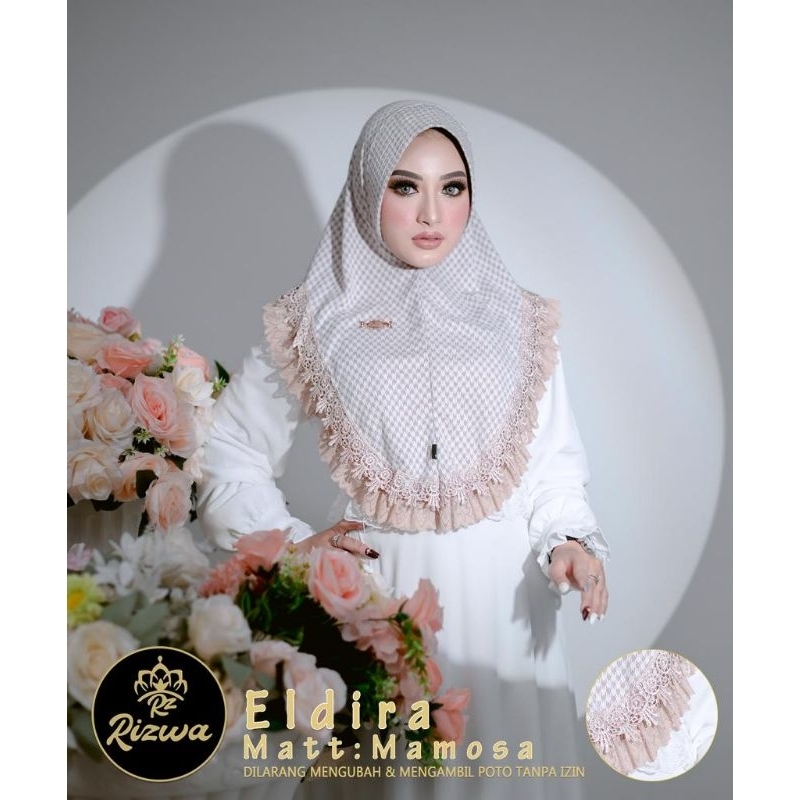 (Rizwa Hijab) ELDIRA •jilbab instan jersey mamosa•hijab instan rempel