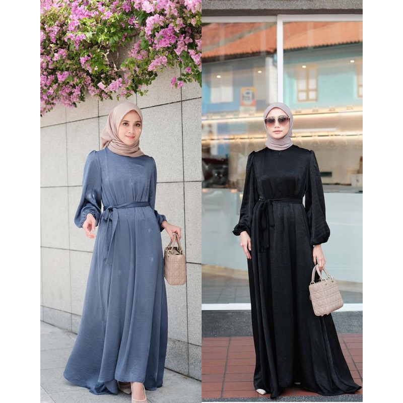 (Shimmer) Dress Shimmer Silk Premium / Baju Lebaran mewah anak muda remaja