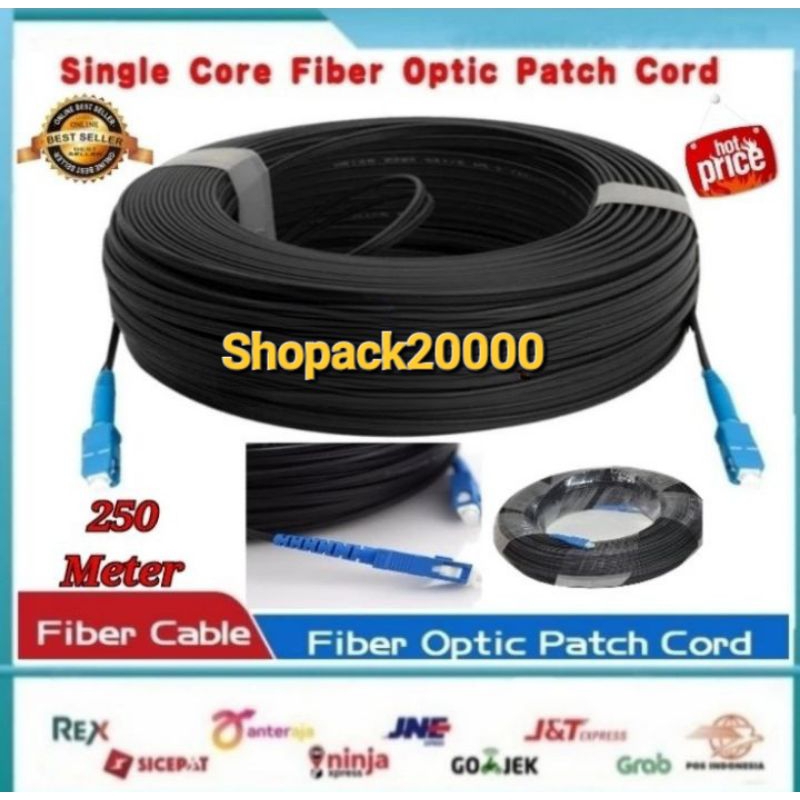 Cable Fiber Optic SC SC UPC 250 Meter Single Mode Simplex 1core 1sling