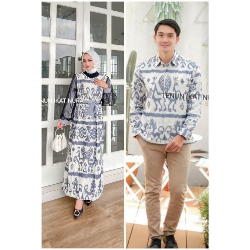 Couple Tenun Dress Padma Abu Hewan Tile TuTu