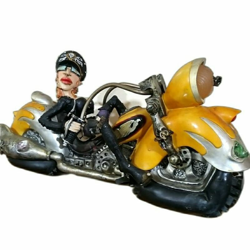 Big Mainan Motor Harley Davidson HD Bike Lady Gangster Bronx Cartel Girl Figure Figurine Besar Rare 