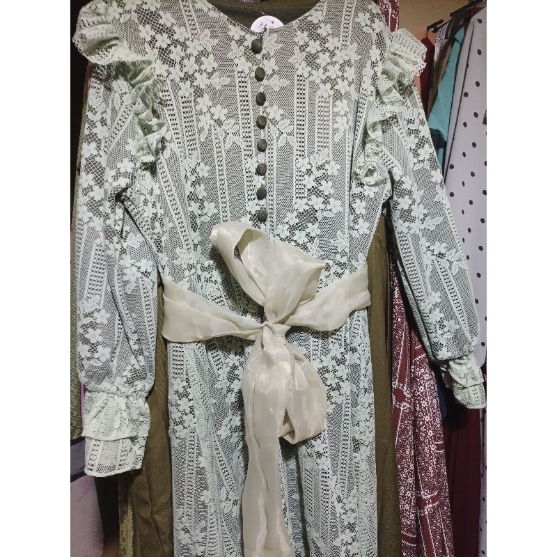 gamis papermea organza sage