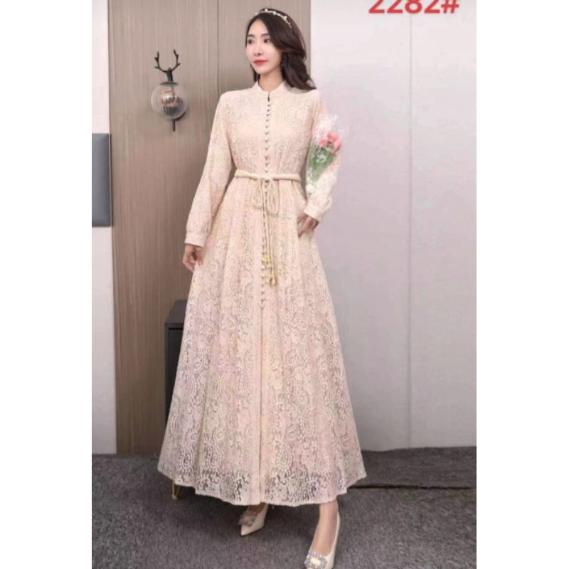 GAMIS MIKAYLA BURKAT KANCING SERIBU (FULL FURING)FASHION IMPORT TERBARU
