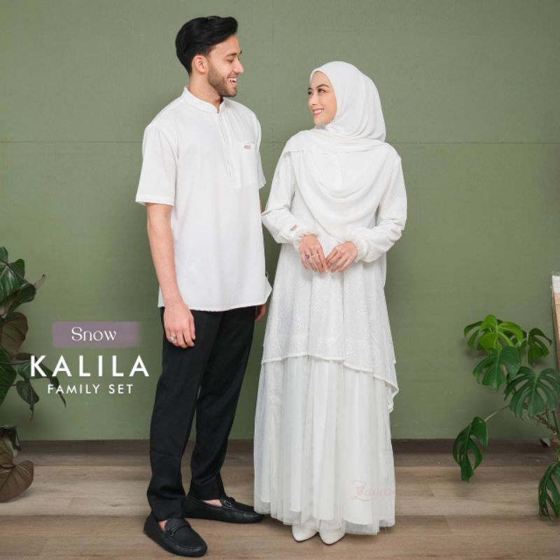 READY STOK KALILA FAMILY SET BY ZAYRA HIJAB | WARNA SNOW