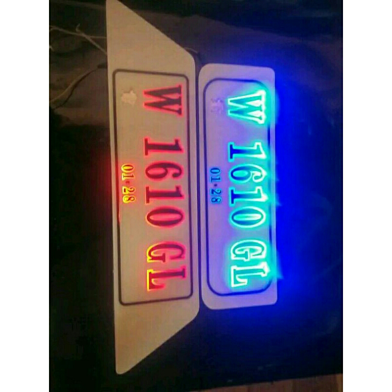 plat nomor mobil Acrylic LED