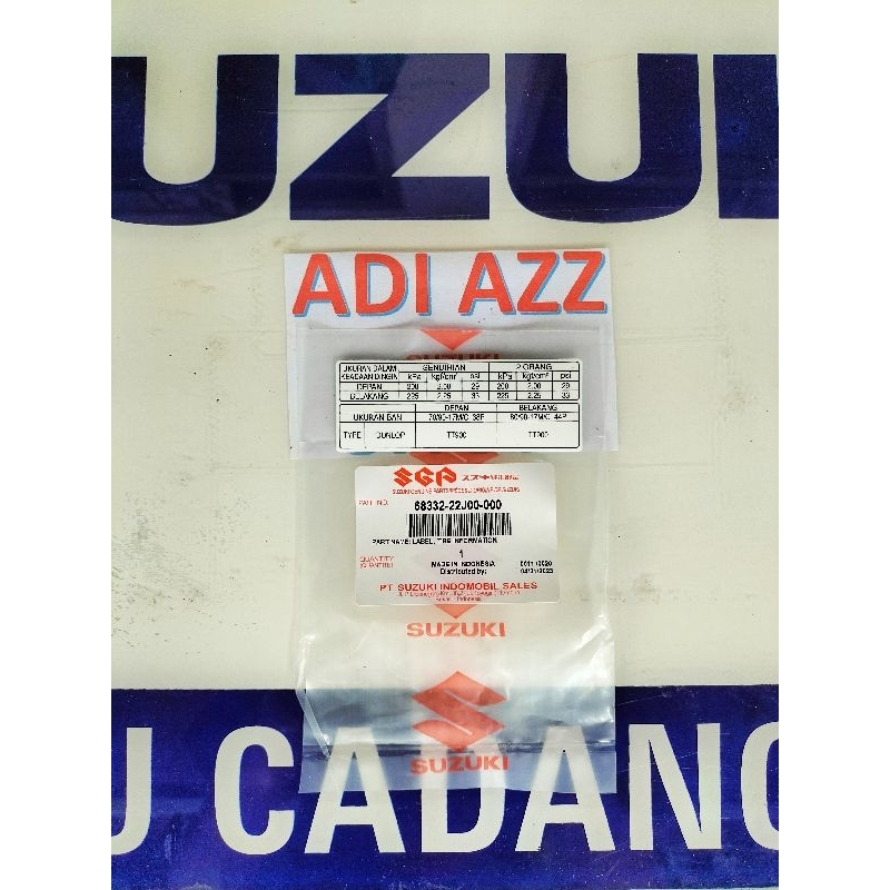 stiker striping perhatian tekanan angin shogun satria fu 125 110 skywave smash original SGP 68332-22
