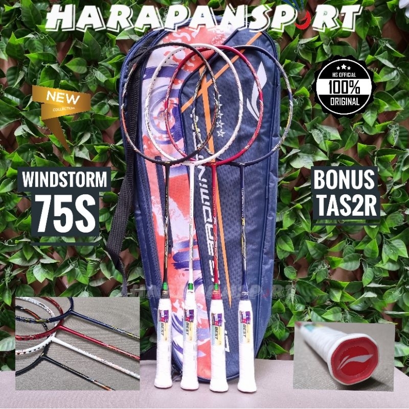 RAKET BADMINTON LINING WINDSTORM 75S 75 S ORIGINAL 100%
