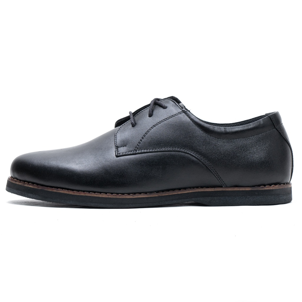 MORALIST OXFORD - Sepatu Pantofel Pria Formal Kulit Asli Pantopel Premium Berkualitas Warna Hitam MD331 HT