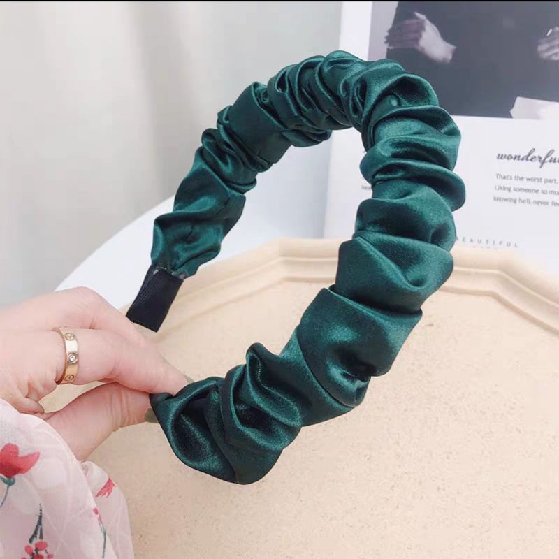 Bando Kerut Scrunchie Satin Silk Bando Nagita Lentur Bahan Scrunchie Model Korea / Bando Kerut Nagita