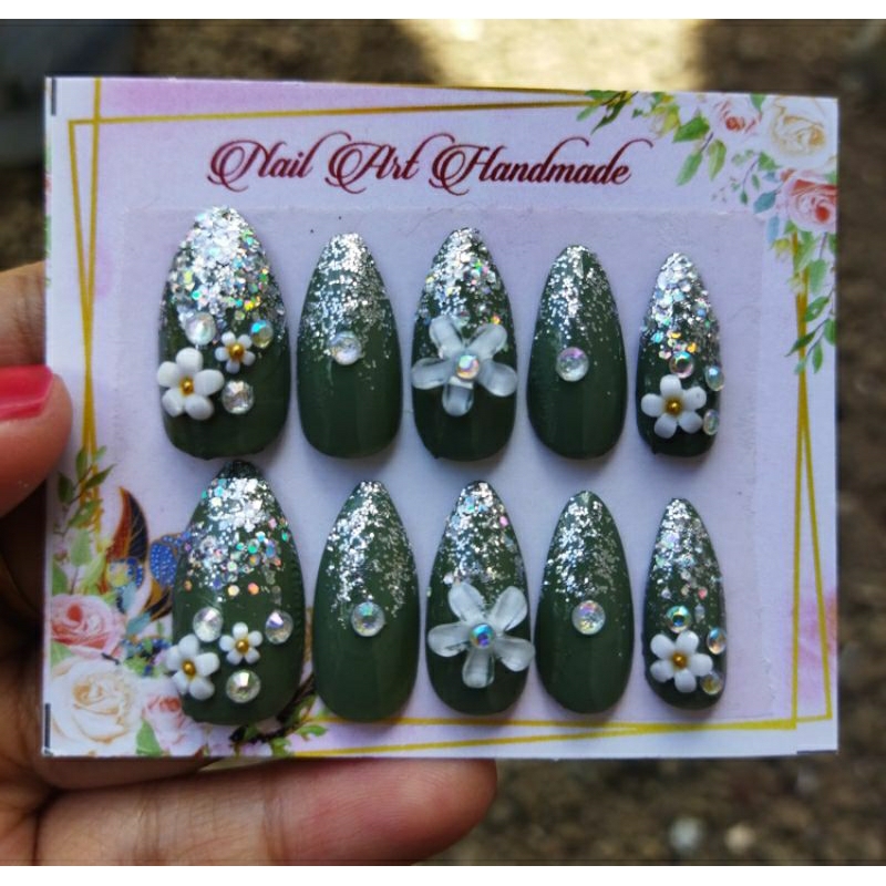 SAGE GREEN.KUKUPALSU. FREE LEM JELL. NAIL BY HAFIZA