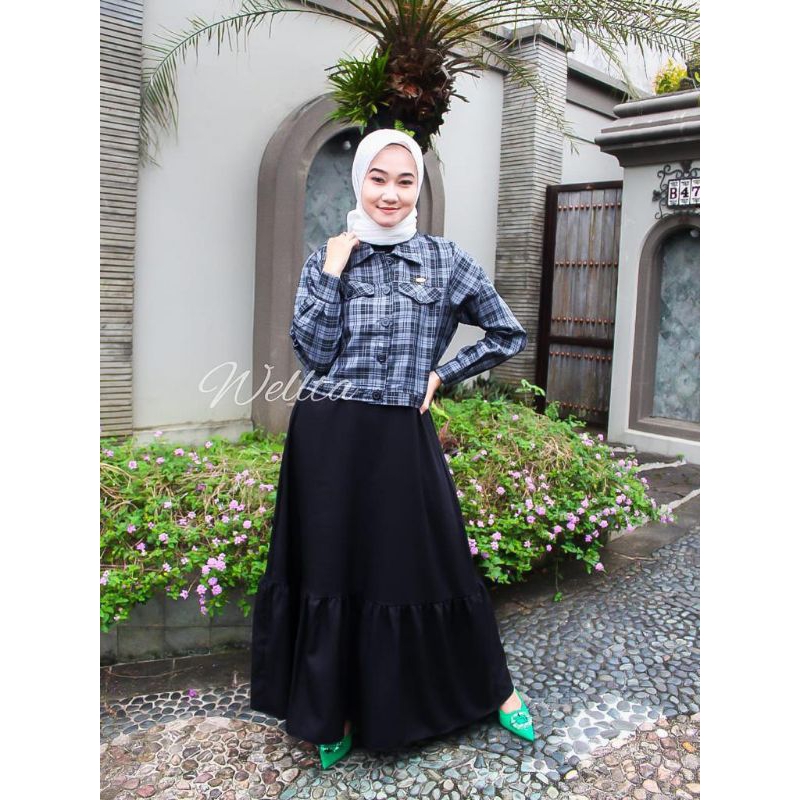 ONE SET LEXY BLAZER CROP TOP ORIGINAL BY WELTA FASHION/blazer cop/COD/GAMIS ITYCREP/GAMIS ONE SET/GAMIS BLEZER KOTAK/GAMIS INNER TANPA LENGAN HITAM