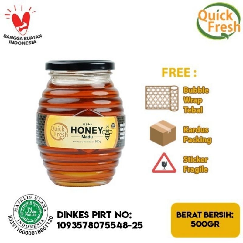 

Madu QUICK FRESH Honey Madu Asli Murni 500 gr (Jar)
