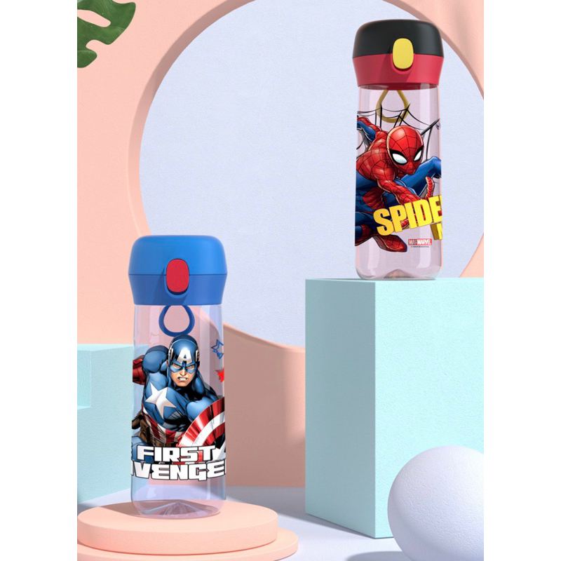 Botol Minum Teguk Spiderman Captain Super Hero Tritan BPA Free / Botol Minum Teguk Anak