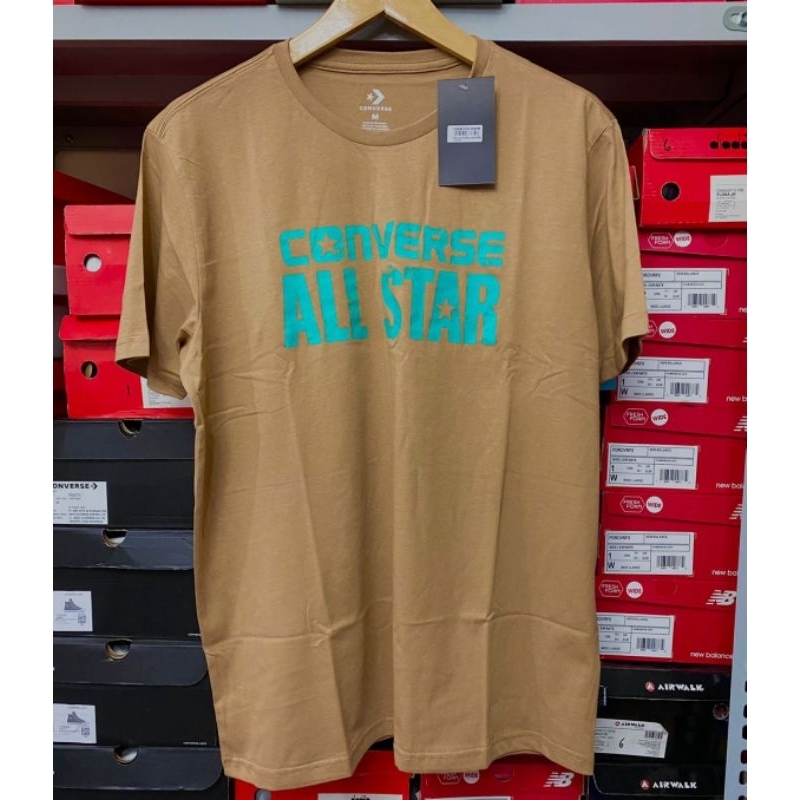 Converse Men's Tee Khaki CONX2MT702KH Kaos Pria Original