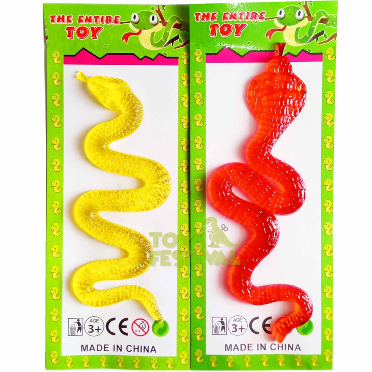 Mainan Prank Decorative Sticky Ular Snake Multiwarna Transparan Karet Jelly Tempel Kaca Dinding